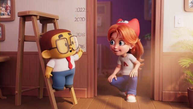 Amy and Bruno, Peak’s game characters, in an animated 3D trailer by Naolito