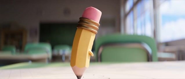 Spencer the pencil in the trailer of Homework, Naolito’s award-winning 3D short film
